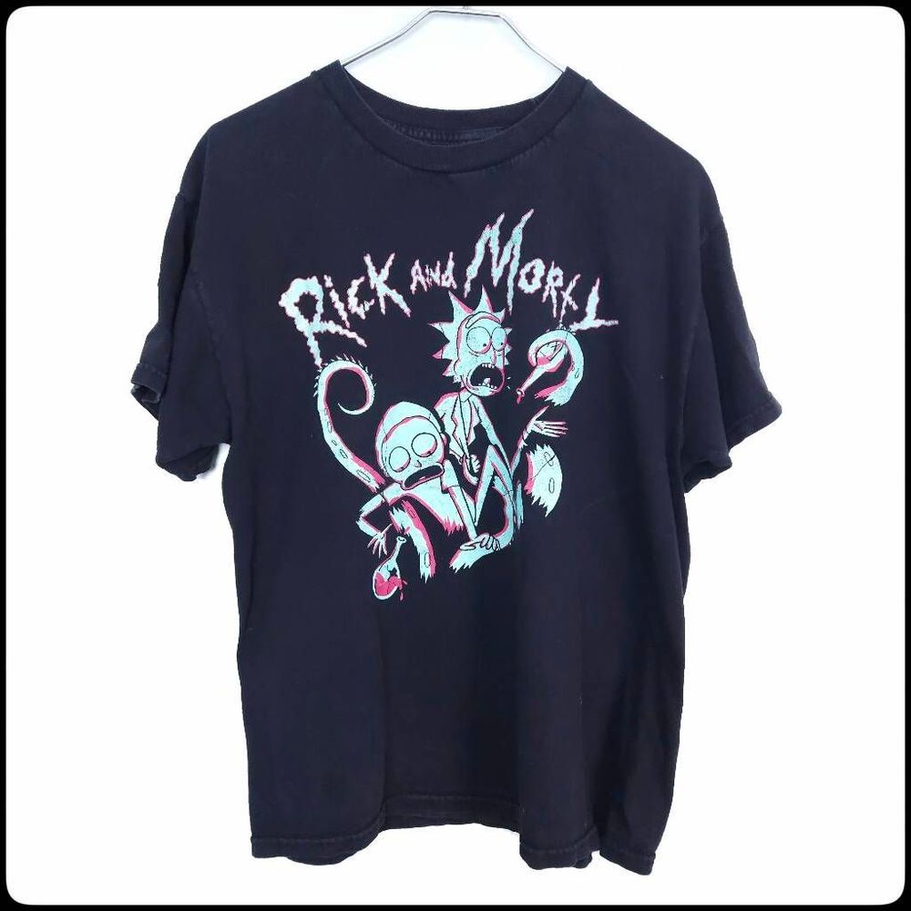 RICK AND MORTY T-Shirt Short Sleeve Ripple Junction Teal Red Graphic Print Large